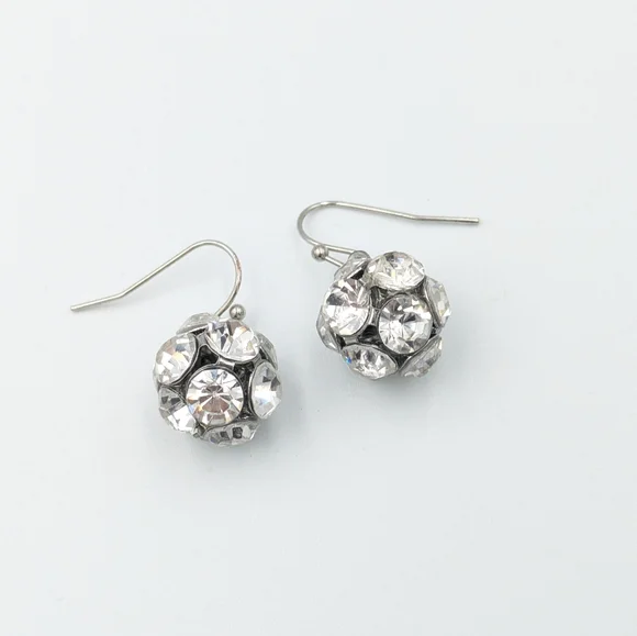 4/24$ Rhinestone ball dangle earrings - Picture 3 of 3